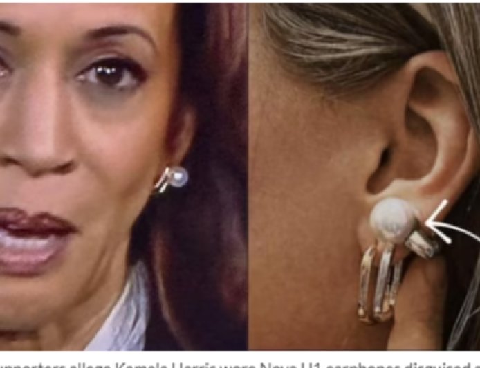 Did Kamala Harris wear Bluetooth earrings during the debate with Trump ?